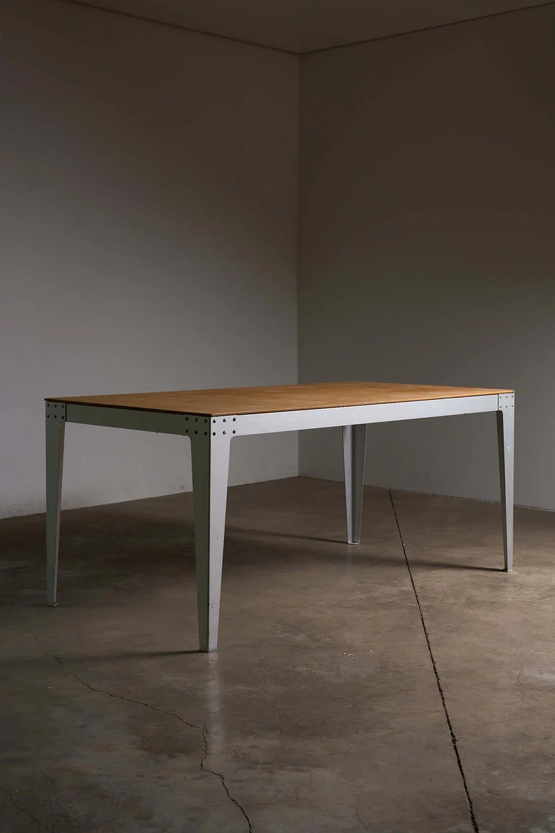 Piet Hein Eek Industrial Aluminium and Plywood Dining Table