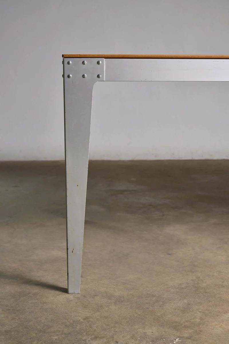 Piet Hein Eek Industrial Aluminium and Plywood Dining Table