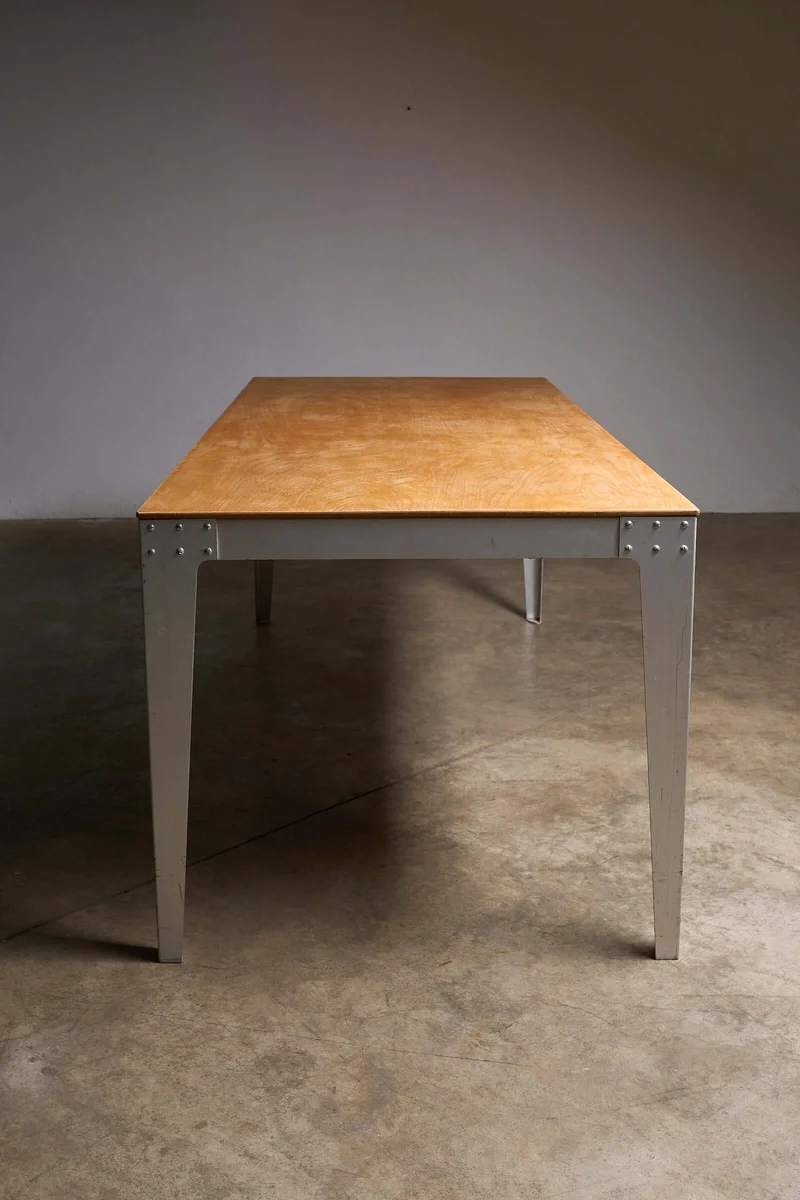 Piet Hein Eek Industrial Aluminium and Plywood Dining Table