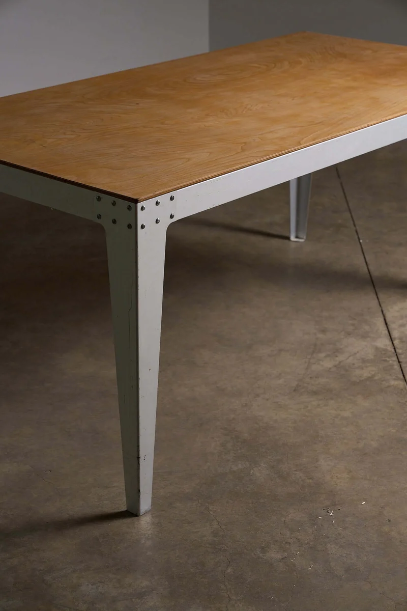 Piet Hein Eek Industrial Aluminium and Plywood Dining Table