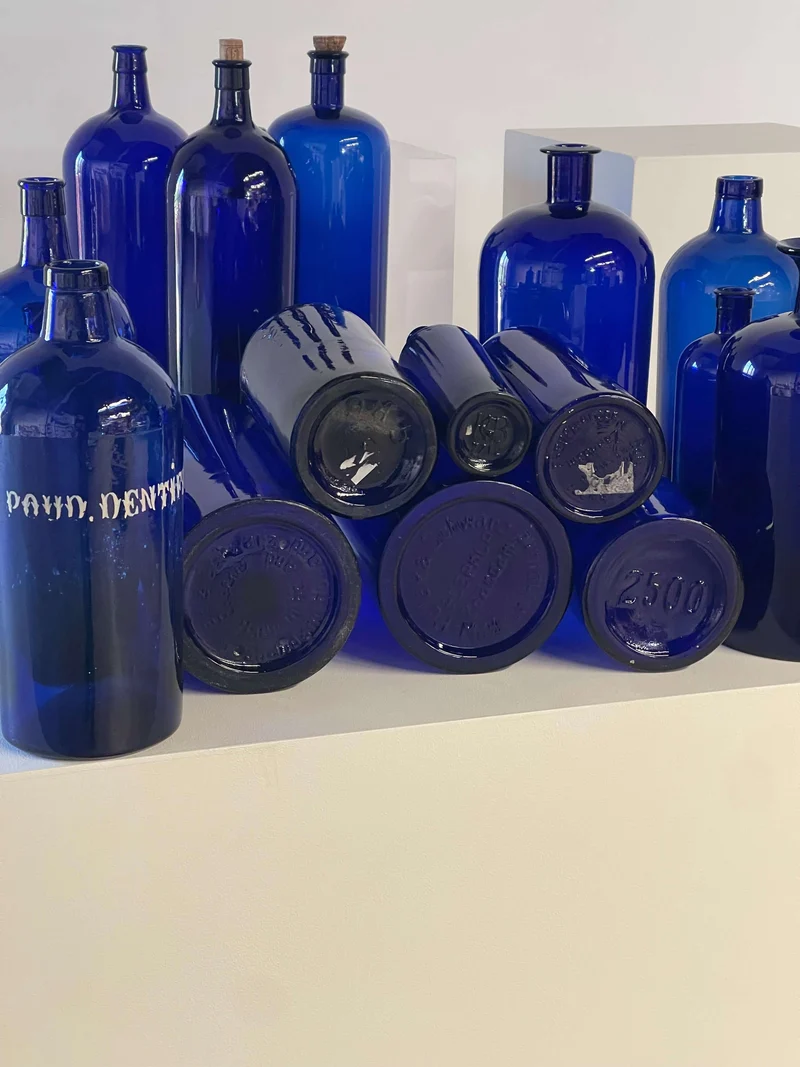 Collection of Antique Cobalt Blue Essence and Apothecary Bottles