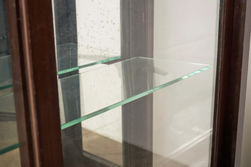 Art Deco Mirrored Display Cabinet with Sliding Doors