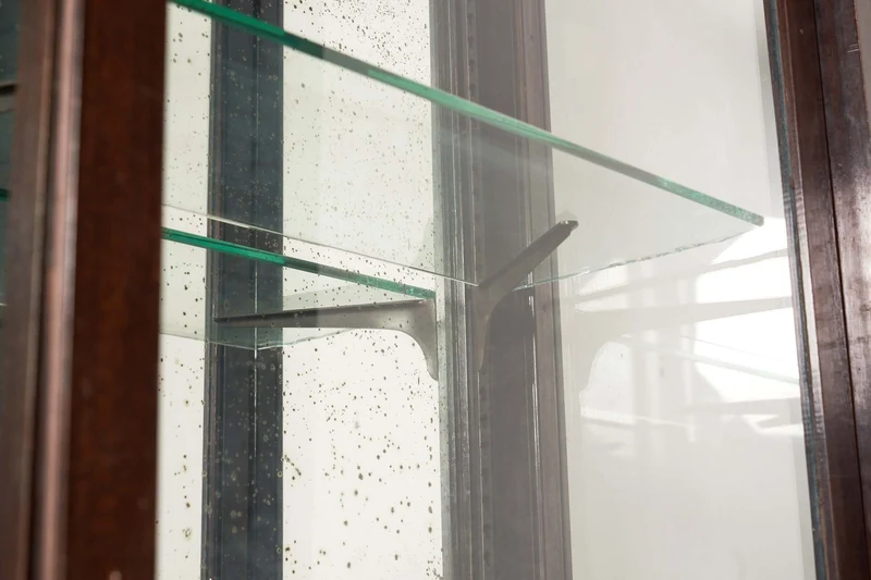 Art Deco Mirrored Display Cabinet with Sliding Doors