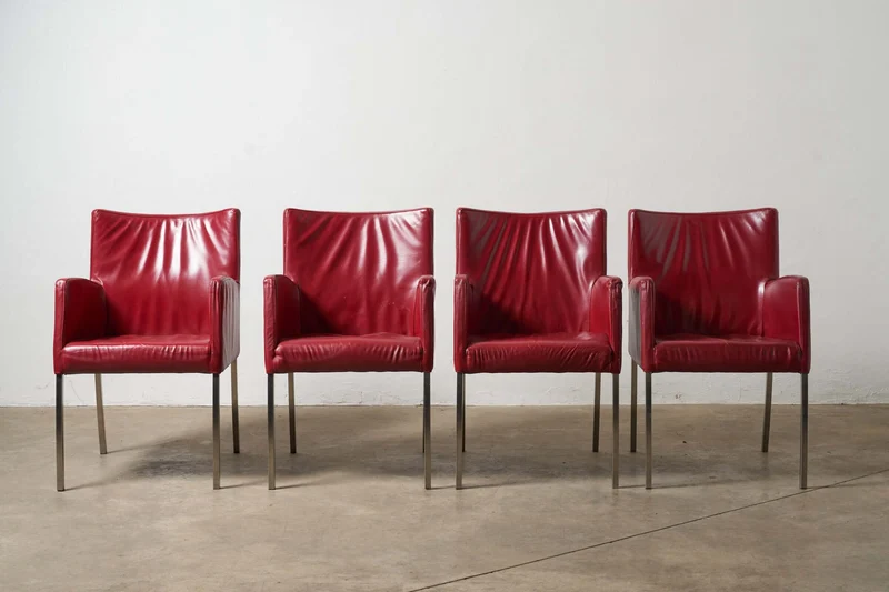 Red or Black Leather Armchairs