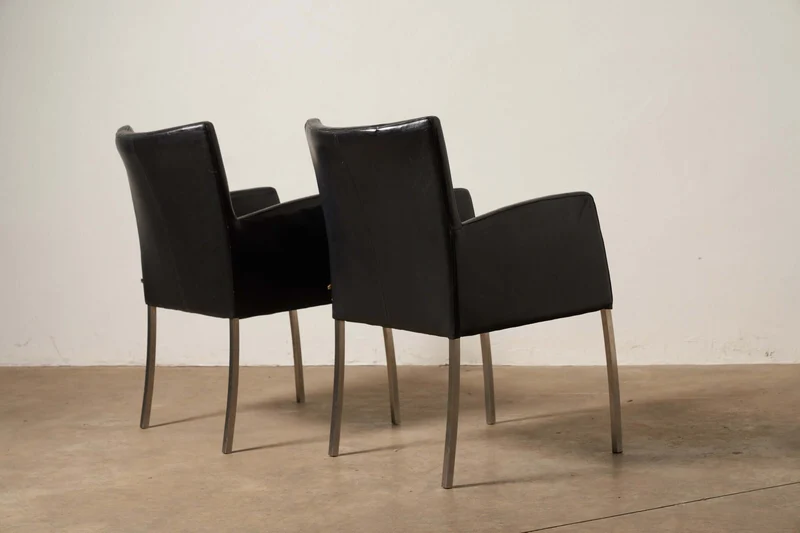 Red or Black Leather Armchairs