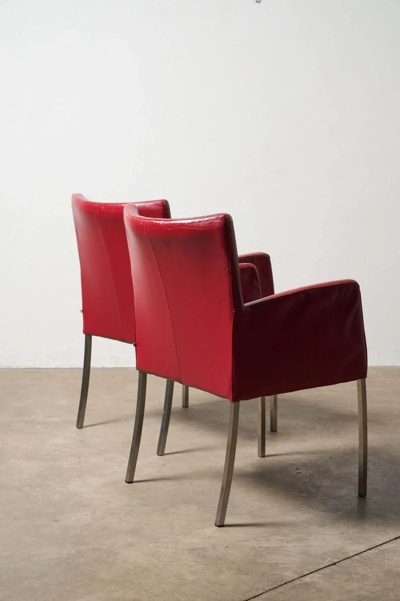 Red or Black Leather Armchairs