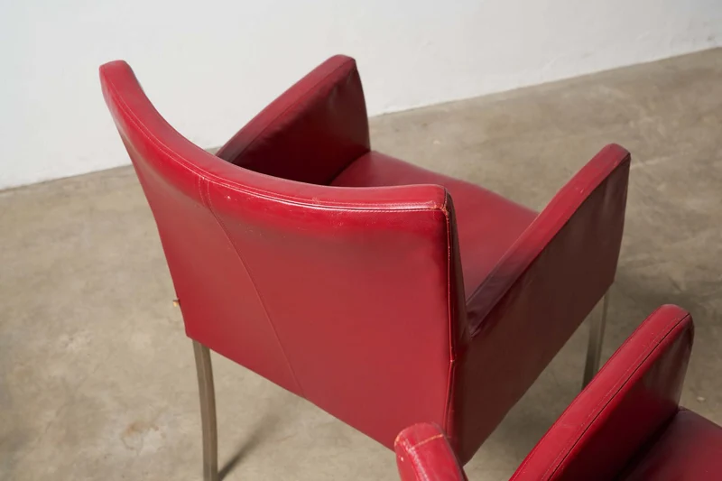Red or Black Leather Armchairs