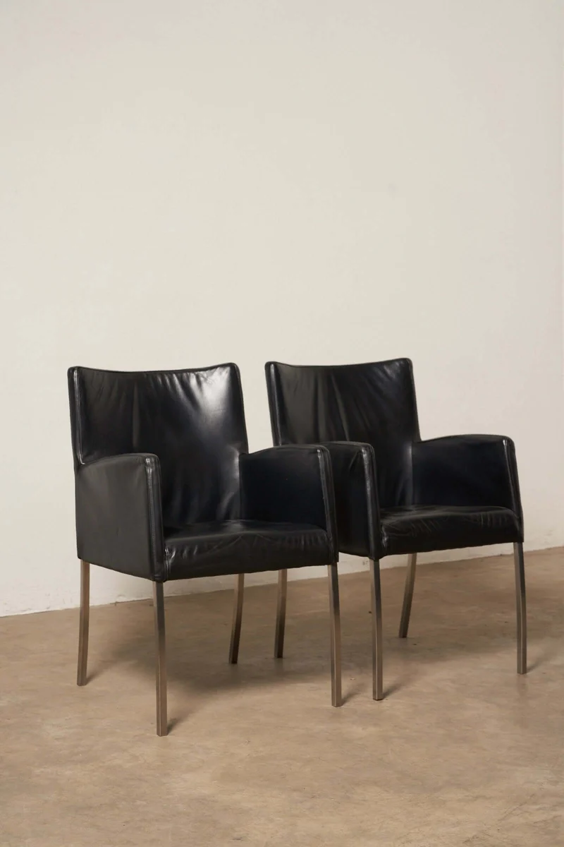 Red or Black Leather Armchairs