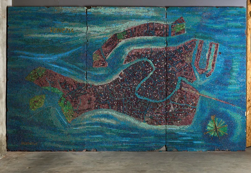 Monumental Late 19th-Century Salviati & Co. Glass Mosaic Map of Venice