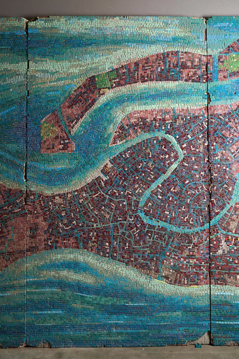Monumental Late 19th-Century Salviati & Co. Glass Mosaic Map of Venice