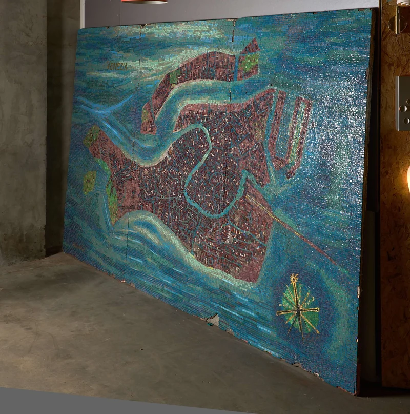 Monumental Late 19th-Century Salviati & Co. Glass Mosaic Map of Venice