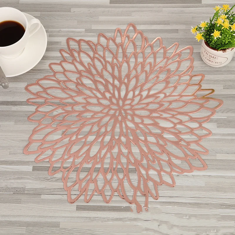 Set de Table Plastique Doré Rosâtre Or Style Noel