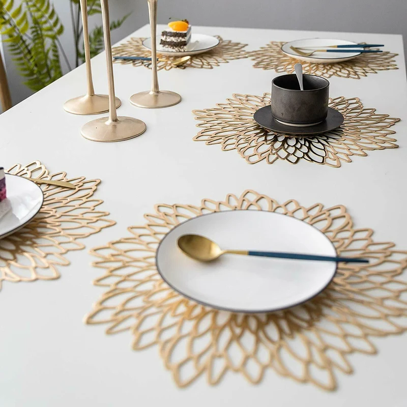 Set de Table Plastique Doré Or Style Noel