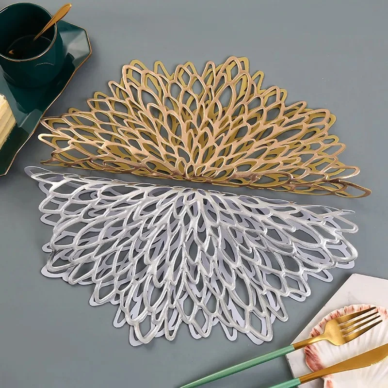 Set de Table Plastique Doré Or Style Noel