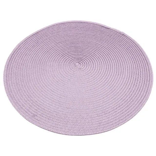 Set de Table Rond Intissé Rose (4 Pièces)