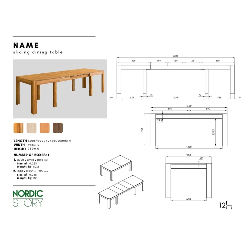 Table à manger extensible en chêne massif XL - NordicStory