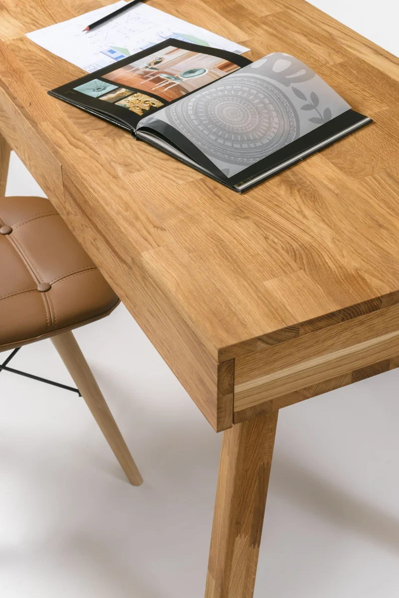 Bureau console en bois massif de chêne Einstein I - NordicStory