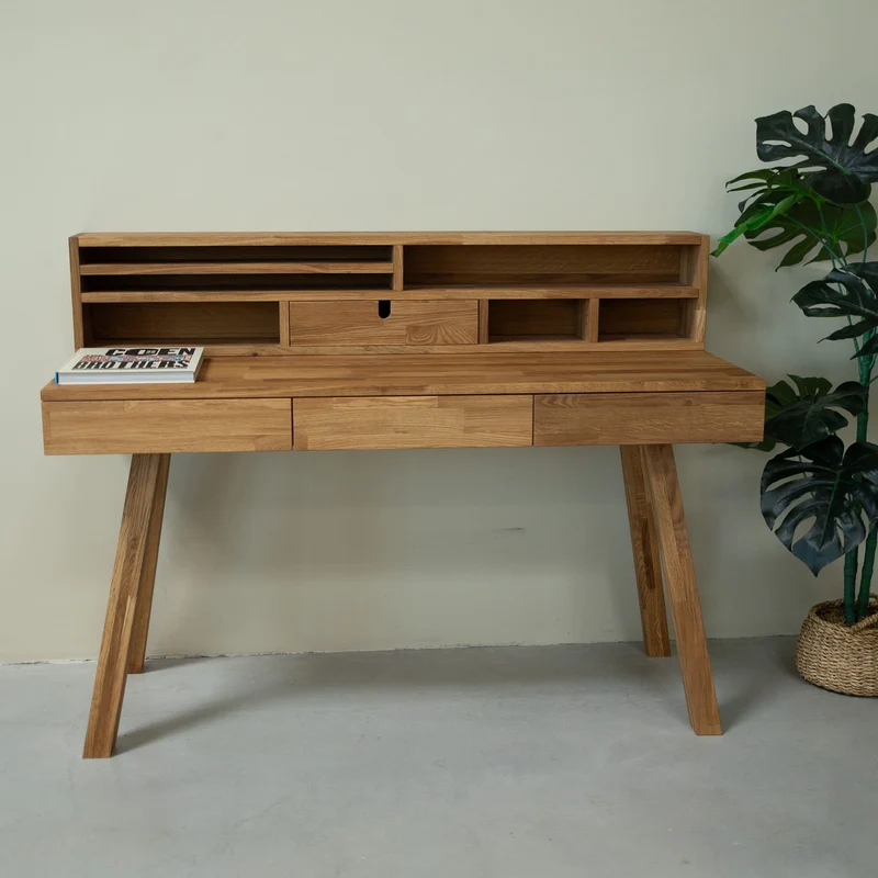 Bureau console en bois massif de chêne Einstein II - NordicStory