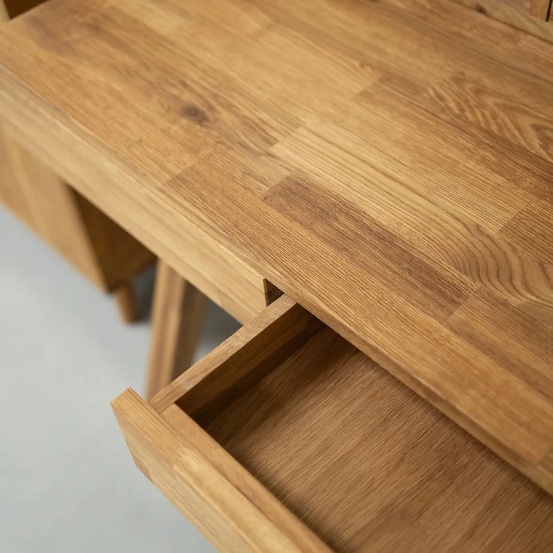 Bureau console en bois massif de chêne Einstein II - NordicStory