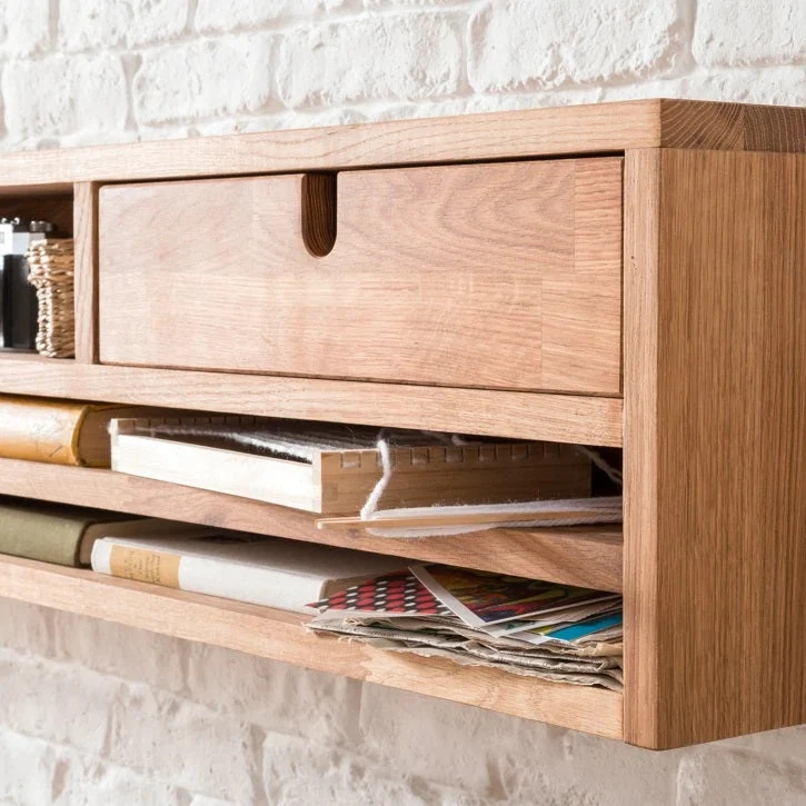 Bureau console en bois massif de chêne Einstein II - NordicStory