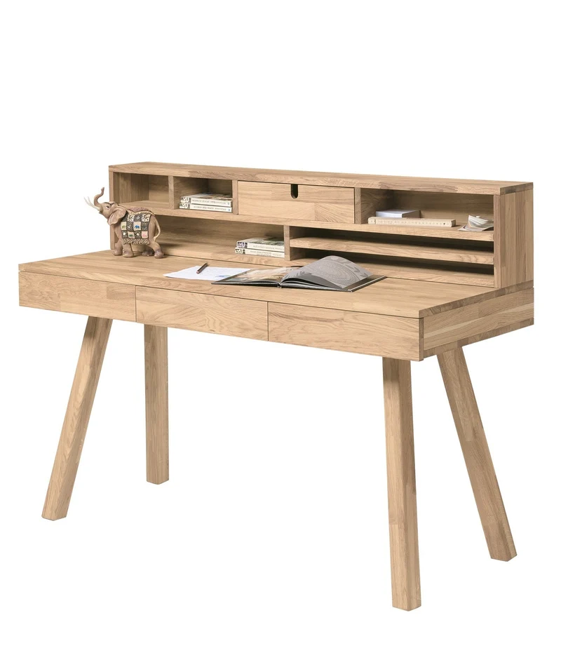 Bureau console en bois massif de chêne Einstein II - NordicStory
