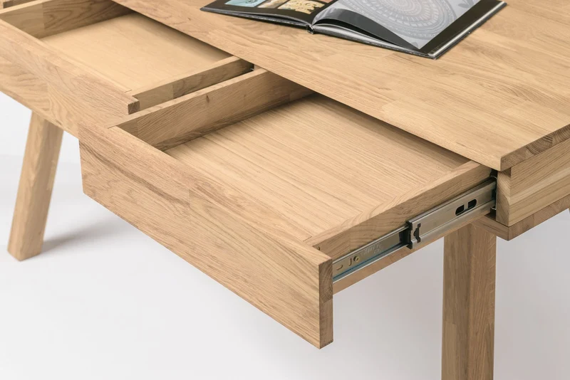 Bureau console en bois massif de chêne Einstein II - NordicStory