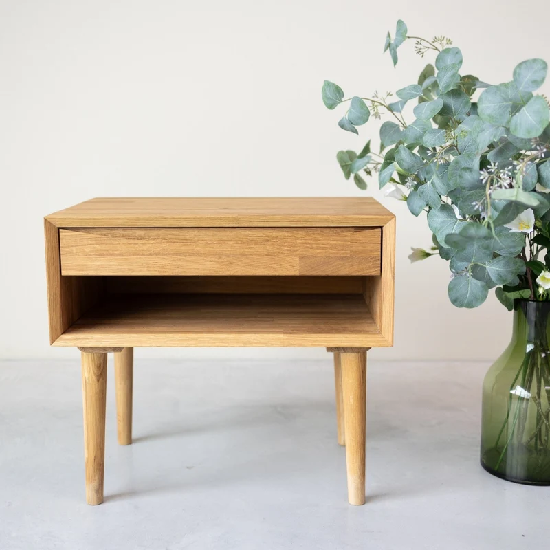 Table de chevet en bois massif de chêne Escandi 2 - NordicStory