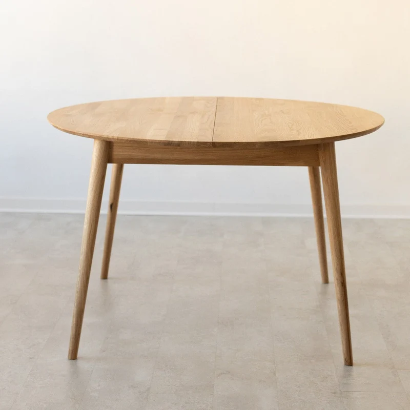 Table à manger ronde extensible en chêne massif Escandi 4 - NordicStory