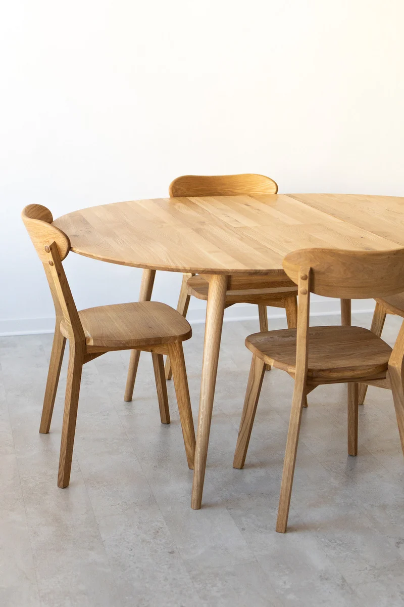 Table à manger ronde extensible en chêne massif Escandi 4 - NordicStory