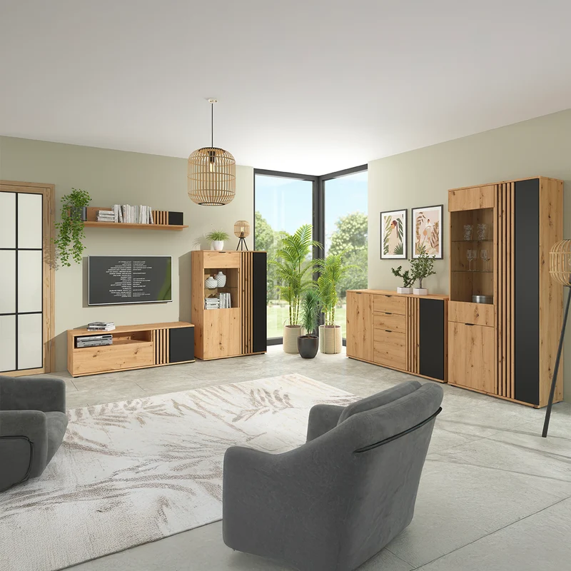 Vaisselier 3 portes Ezra Bois