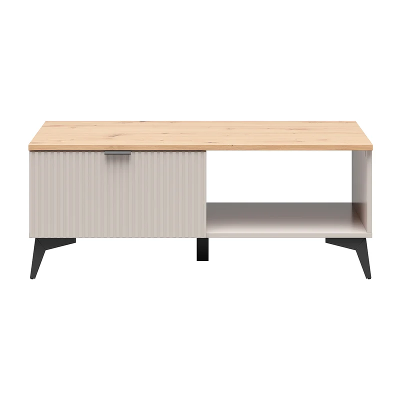 Table basse 1 tiroir 1 niche Vicky Cachemire et Bois