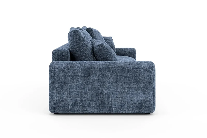 Canapé droit convertible OLI tissu chenille bleu Casanova Paris