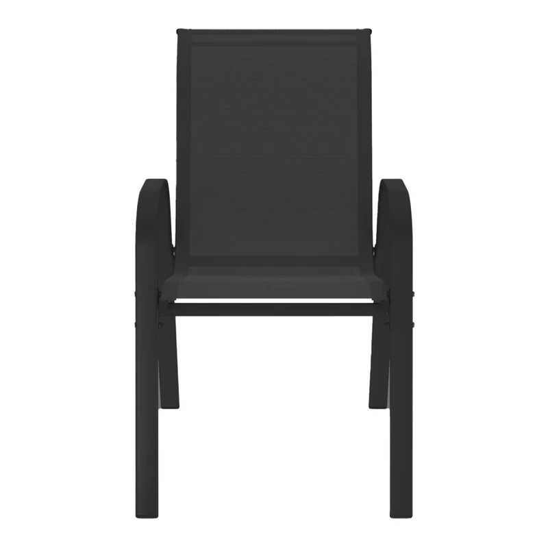 Lot de 6 chaises de jardin empilables textilène noire