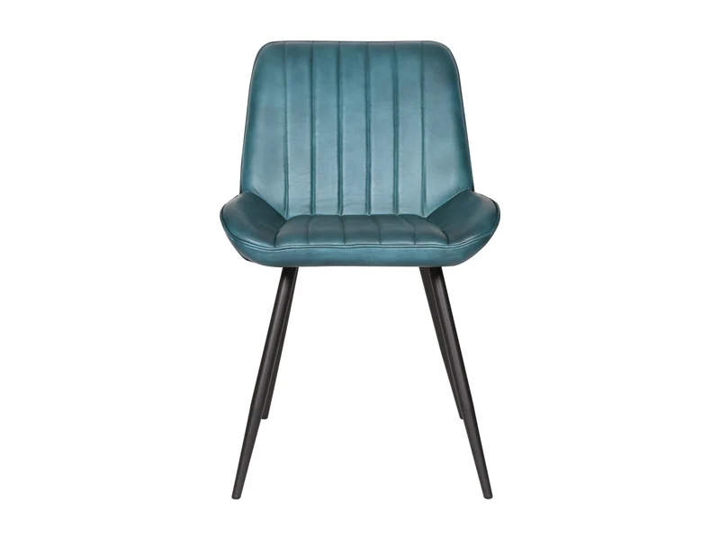 Chaise Luna cuir turquoise