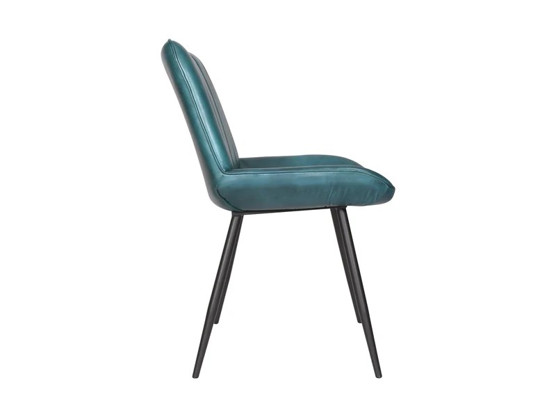 Chaise Luna cuir turquoise