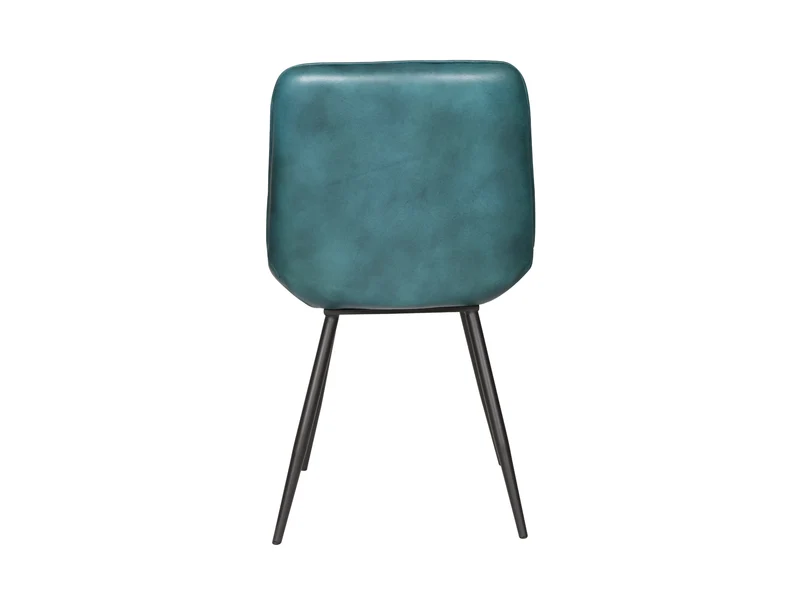 Chaise Luna cuir turquoise