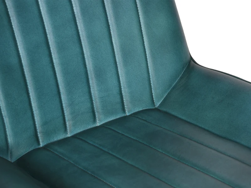 Chaise Luna cuir turquoise