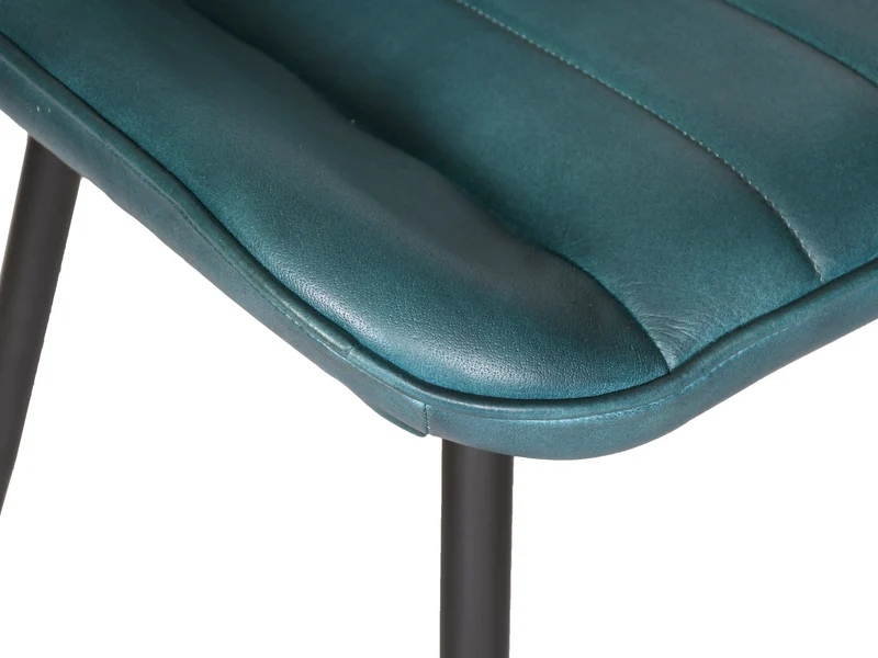 Chaise Luna cuir turquoise