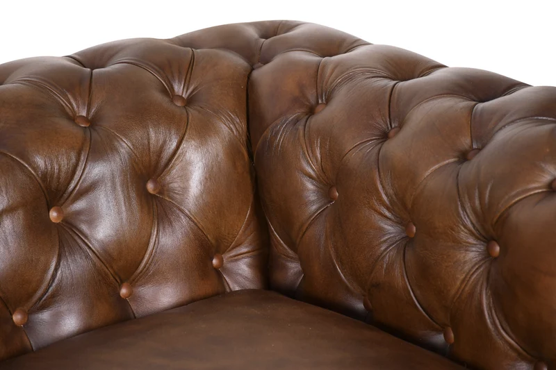 Canapé Cuir Chesterfield 2 places Cigare