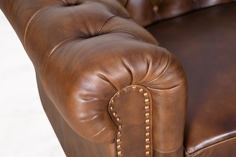 Canapé Cuir Chesterfield 2 places Cigare