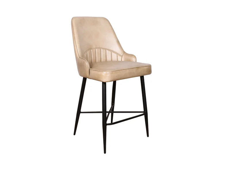 Chaise comptoir Nina cuir moka