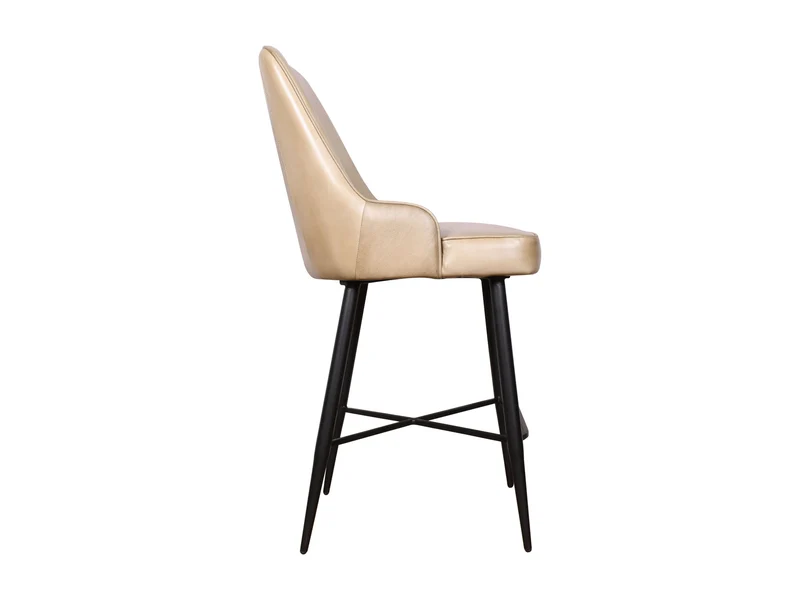 Chaise comptoir Nina cuir moka
