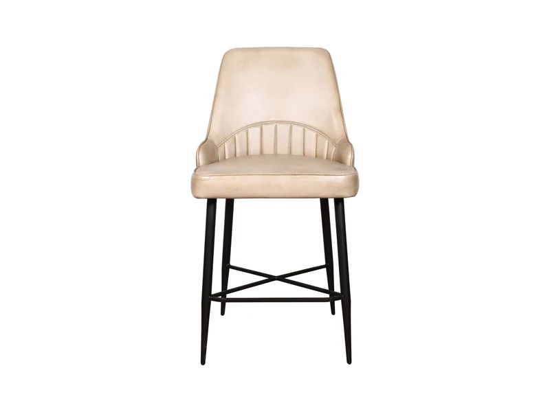 Chaise comptoir Nina cuir moka
