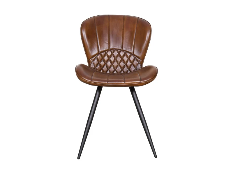 Chaise Gloria cuir marron