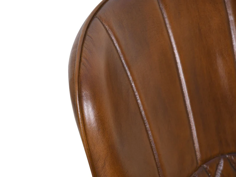 Chaise Gloria cuir marron