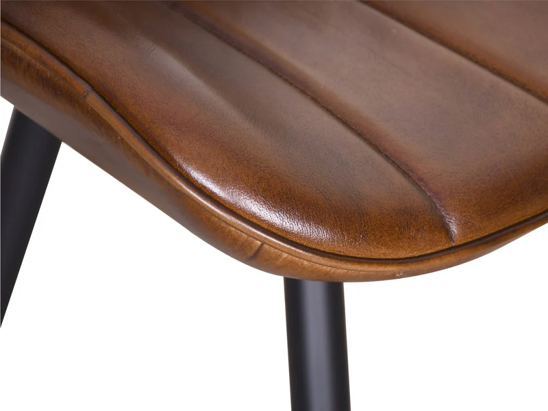 Chaise Gloria cuir marron