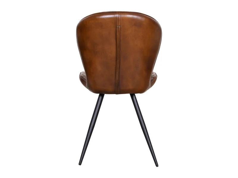 Chaise Gloria cuir marron