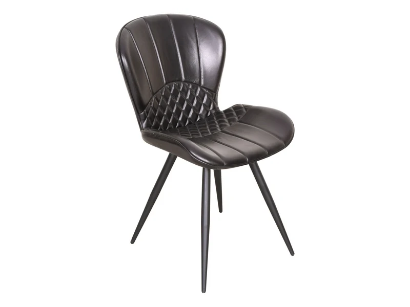Chaise Gloria cuir noir