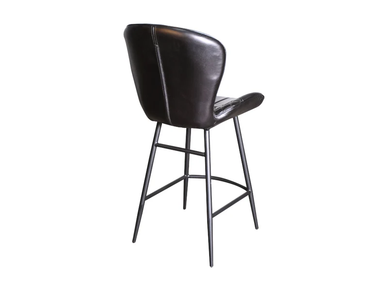 Chaise comptoir Gloria cuir noir