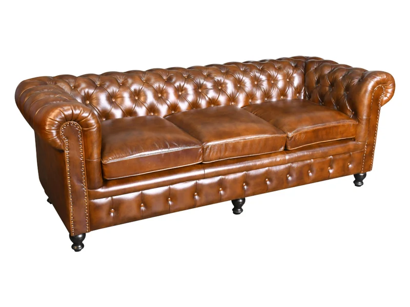 Canapé Cuir Chesterfield 3/4 places cigare